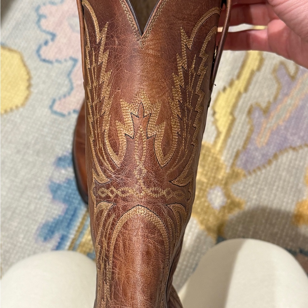 Men’s Lucchese Brown Leather Boots - Sz 10 - Picture 7 of 11
